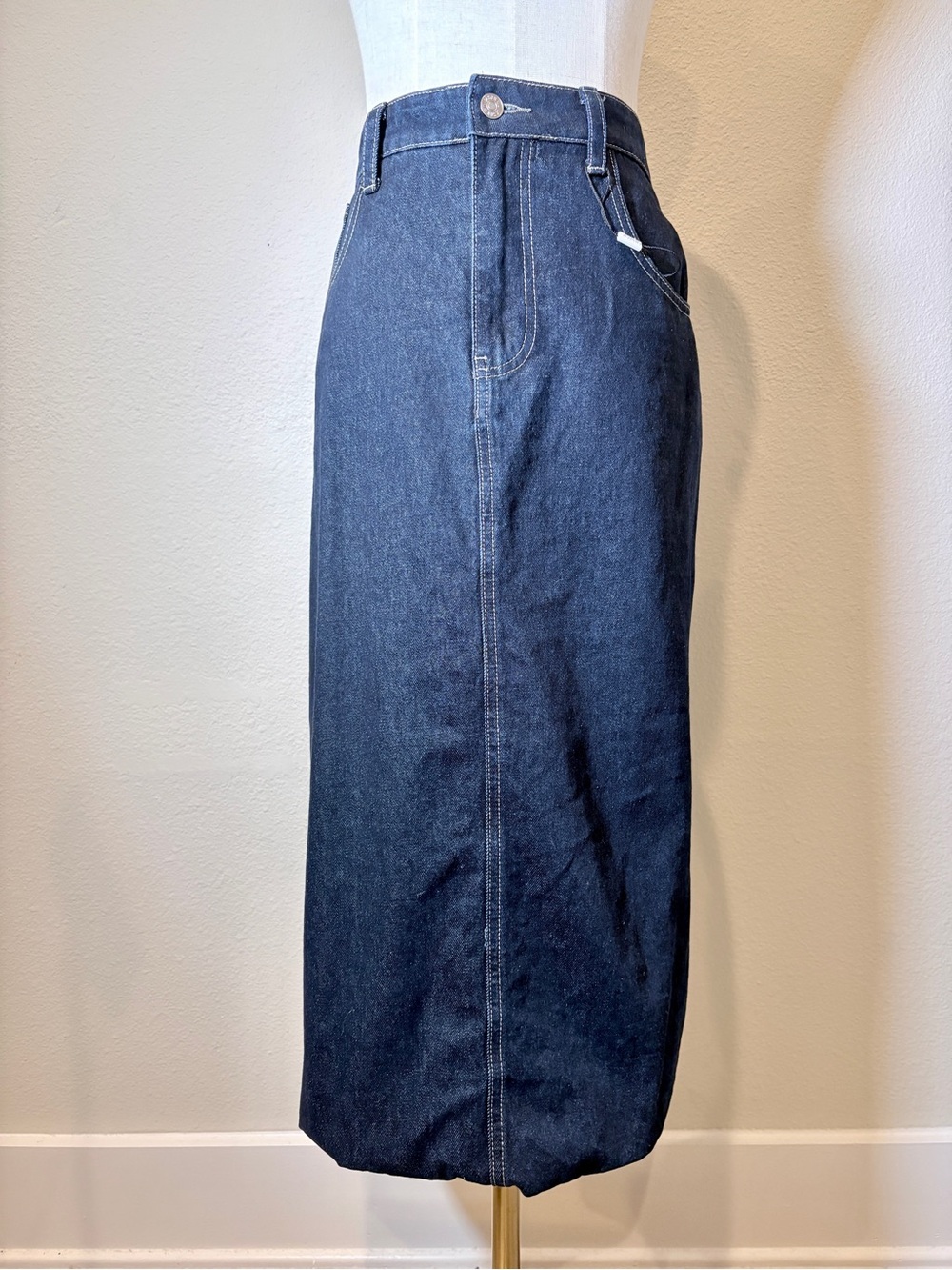NWT Jason Wu Bubble Hem Denim Midi Skirt Size 10